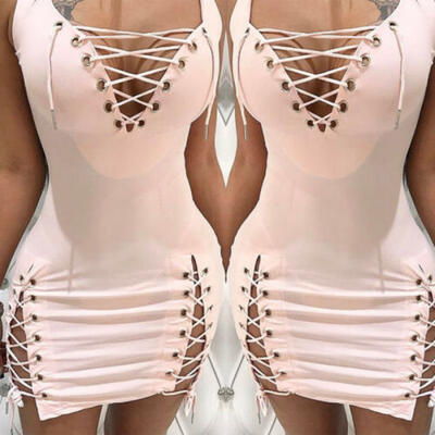 

Women Summer Casual Sleeveless Evening Party Beach Dress Short Mini Dress
