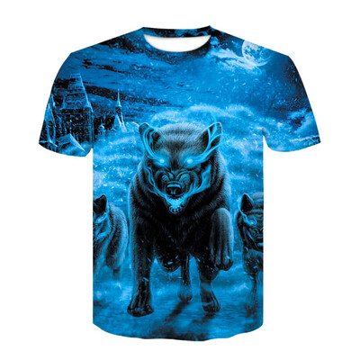 

Toponeto Fashion Mens 3D Printing Creative Round Neck Casual Short Shirts Top Blouse