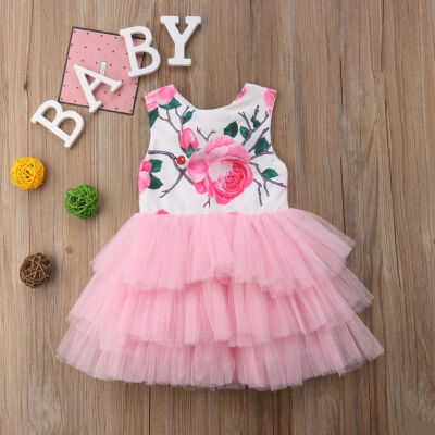 

Infant Kids Baby Girl Lace Bow Tutu Dress Kids Princess Party Wedding Tulle Gown