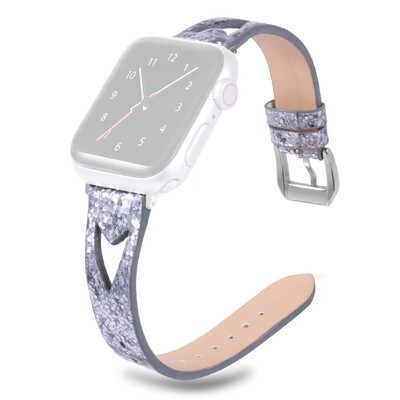 

〖Follure〗Bling Glitter Leather Wrist Replacement Strap Watch Band For Apple iwatch 44mm