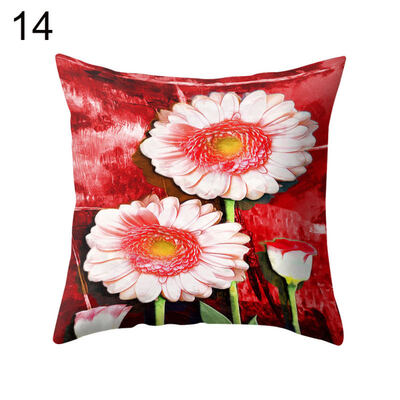 

Bright Color Flower Pillow Case Cushion Cover Sofa Bed Car Cafe Office Decor