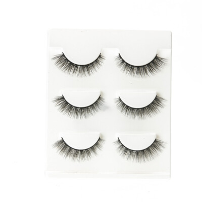 

3pcslot 100 Handmade Real Mink Fur False Eyelash 3D Strip Thick Makeup