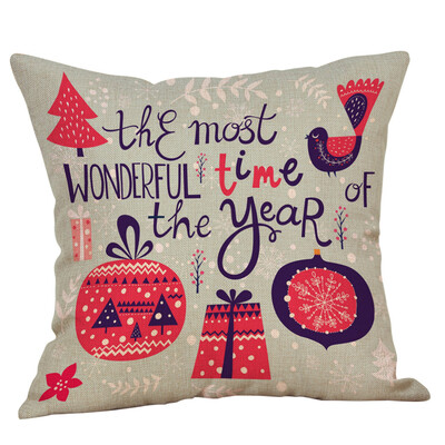 

Siaonvr Merry Christmas Pillow Cases Cotton Linen Sofa Cushion Cover Home Decor