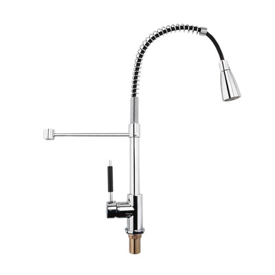 

Kitchen Faucet Swivel Spout Spring Deck Mount Pull Down Spray Sink Mixer Tap