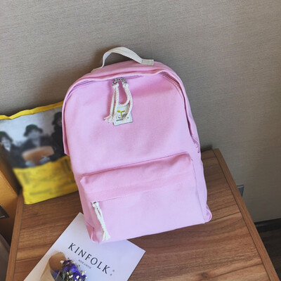 

Fashion Simple Solid Color Canvas Bag Backpacks For Women Travel Bag Casual Girls Teeage Schoolbag Preppy Mochila 2019 New