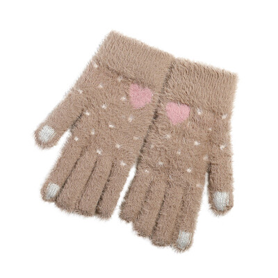 

Tailored Women Cute Winter Knitted Gloves Soft Multifunctional Warm Plush Mitten