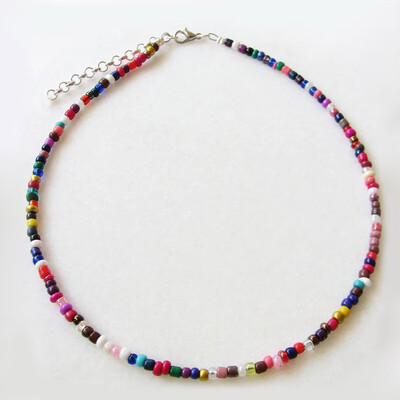 

Bohemian Handmade Rainbow Beads Choker Necklace Candy Color Bead Satellite Necklace Women Fashion Jewelry Necklaces 2019
