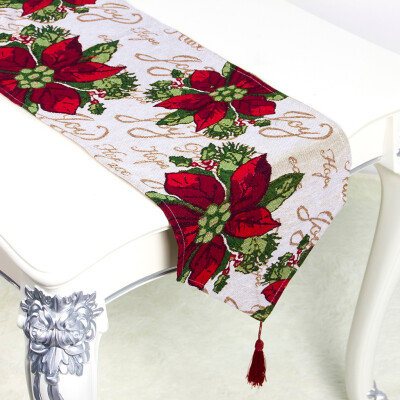 

Siaonvr Creative Christmas Cloth Polyester Cotton Printed Table Flag Table Decorations