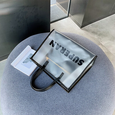 

New bag female 2019 spring&summer new wave Korean version of the wild handbag simple large capacity transparent tote bag