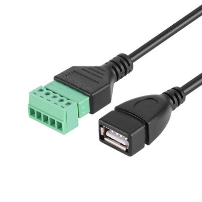 

USB 20 Type A Female to 5P Screw w30cm Shield Terminal Plug Adapter Cable