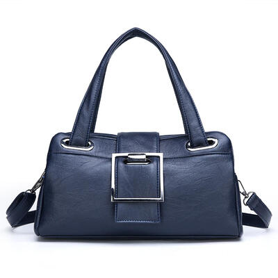 

Women Simple Solid Color Handbags PU Leather Messenger Shoulder Bag Totes