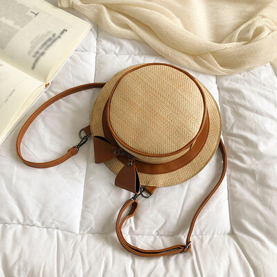 

Tailored Fashion Ladies Hat Braided Bow Beach Shoulder Bag Messenger Bag Backpack