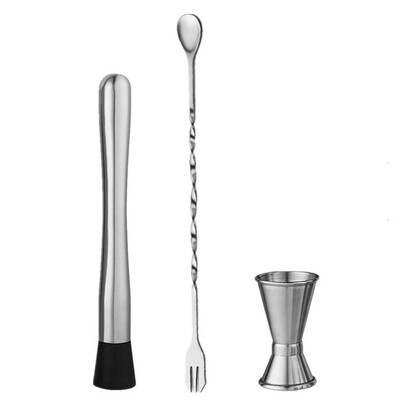 

Gobestart Muddler Bar Tool Cocktail Muddler Set With Muddler Cocktail Spoon Jigger