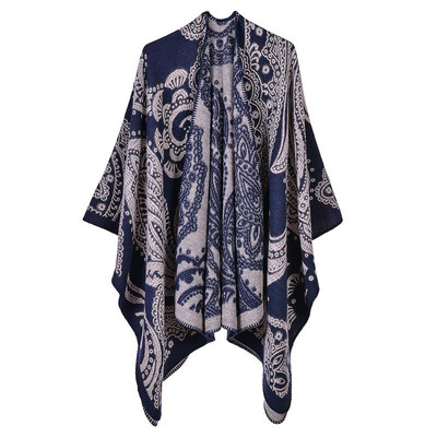

Fashion Women Poncho Winter Floral Pattern Scarf Cardigan Warm Vintage Shawl Pashmina Outerwear