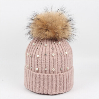 

Tailored New Women Girls Keep Warm Winter Hairball Knitted Hat Wool Hemming Hat Ski Hat