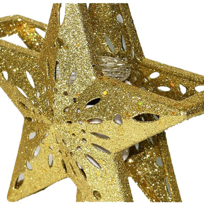 

Siaonvr Christmas Tree Topper LED Star Top Light Projection Lamp Light GoldSilver