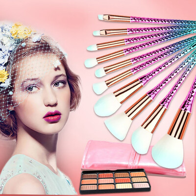 

〖Follure〗10 Pcs Gradient Makeup Brush Set Eye Shadow Brush Cosmetics Blending Brush Tool