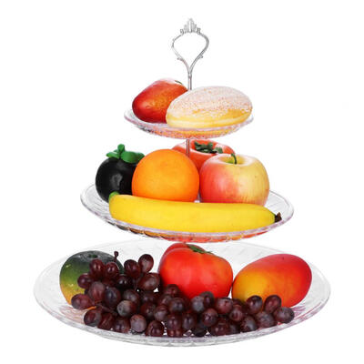 

3-Tier Acrylic Cake Tray Fruits Nuts Display Round Decorative Party Desserts Holder 3 Tier Fruit TrayCakes Holder