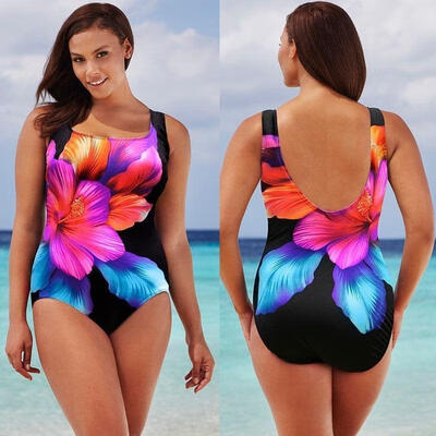 

Plus Size Sexy Women One Piece Swimsuit Push Up Padded Bikini Swimwear Beachwear