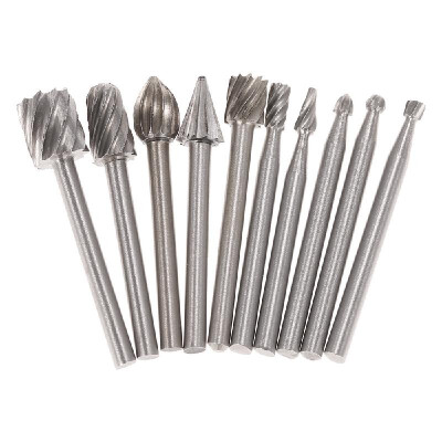 

Electric Grinding Accessories 10pcs 3mm Shank HSS Router Bits Rotary Burr for Drill Woodworking Tool Set CNC Engraving