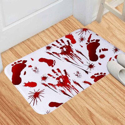 

Toponeto Blood Footprint Bath Mat Door Mat Scary Horror Style Halloween Decoration Hot