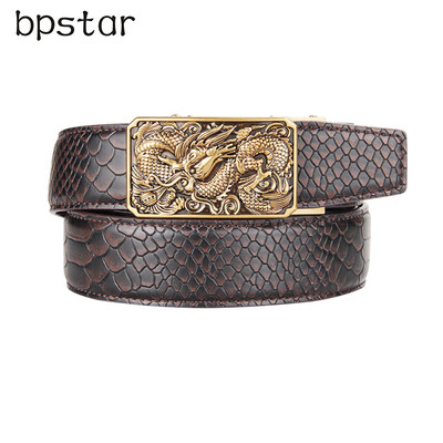

bpstar Mens automatic buckle real leather belt