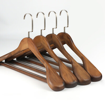 

Toponeto High-Grade Wide Shoulder Wooden Coat Hangers - Solid Wood Suit Hanger
