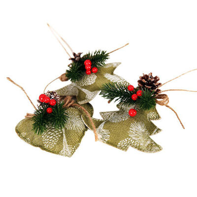 

New Hot Christmas Tree Hanging Decoration Christmas Pine Cone Fabric Pendant Five-pointed Star Pendant Supermarketel Window Layout