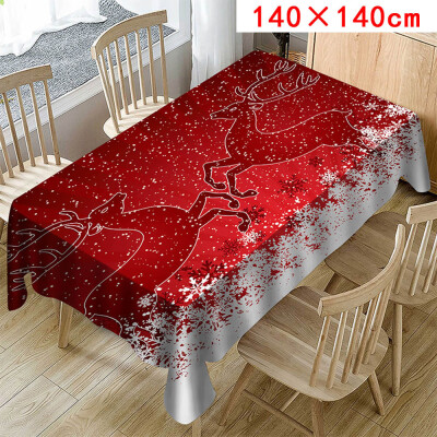 

Tailored Christmas Tablecloth Print Rectangle Table Cover Holiday Party Home Decor