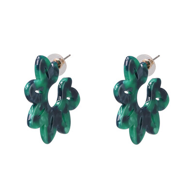 

ZA 2019 Hot Acrylic Resin Green Leaves Dangle Earring For Women Fashion Tortoiseshell Geometry Acetate Party Jewelry Brincos