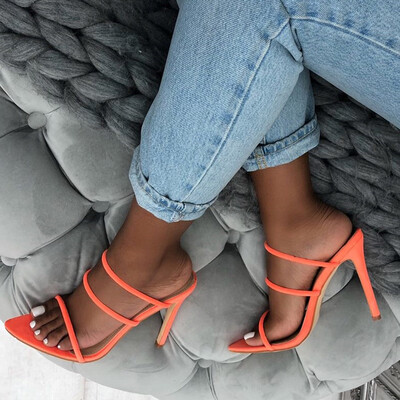 

Rose Summer Womens Pointed Shoes Fashion Sexy High Heeled Shoes Ladies Slippers