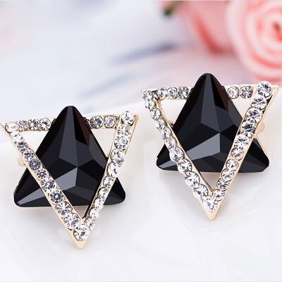 

Fashion crystal earrings 925 diamond earrings triangle wild earrings