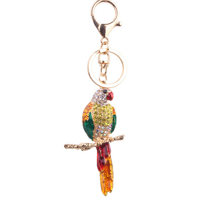 

Diamond parrot alloy key chain bag mobile phone accessories car pendant travel commemorative gift