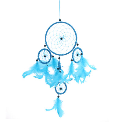 

Five-rings Blue Dream Catcher Wall Hanging Home Car Decor Craft