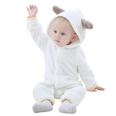 

Newborn Baby Cute Bear Infants Rompers Snap Button Winter Hooded Jumpsuit