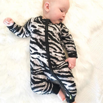 

Fashion Newborn Infant Baby Boy Girl Zebra Jumpsuit Outfit Jumper Long Sleeve Sleeper0-24M