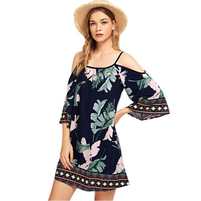 

Women Summer Fashion Concise Loose All-match Strap Dress