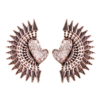 

Fan Earrings Female Fashion Charm Artistic Design Temperament Retro Exaggerated Geometric Earrings For Women
