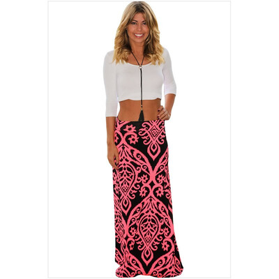 

Floral Print Bohemian Mopping Skirt 65035