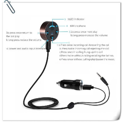 

Wireless Bluetooth Music Receiver Bluetooth 40 Hands-Free Car Kit with Mic for Car Stereo Audio Support Music Control 35mm AUX