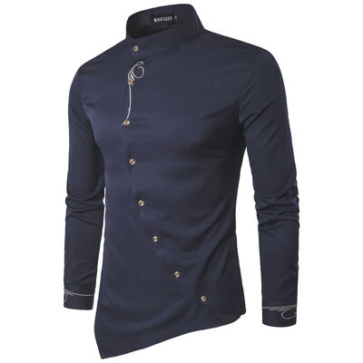 

SUNSIOM Men Casual Stylish Slim Fit Long Sleeve Casual Business Formal Dress Shirts Tops
