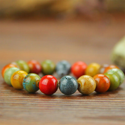 

Heart Shaped Vintage Beads Lady Bracelet Bohemia Ceramic Stone Charm Women Bangles Fashion Yoga Gift