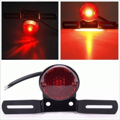 

Red Round Motorcycle LED Stop Tail Rear Brake Light For Harley Cafe Racer Bobber