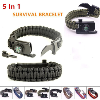 

Braided Bracelet Men Multi-function Paracord Survival Bracelet Outdoor Camping Rescue Emergency Rope Bracelets For Women