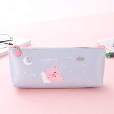 

Siaonvr Small Pig Chic Canvas Pen Box Pencil Case Bag Storage Pouch Stationery School