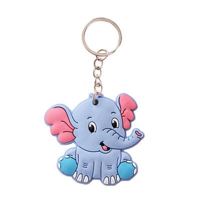 

Lovely Animal Keychains Soft Rubber Cute Panda Cat Dog Monkey Key Ring For Women Bag Car Charms Key Chain Lucky Gift Toys