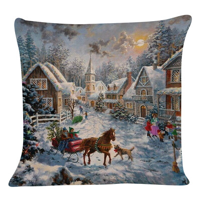 

Tailored New Christmas Cotton Linen Pillow Case Sofa Cushion Cover Home Decor