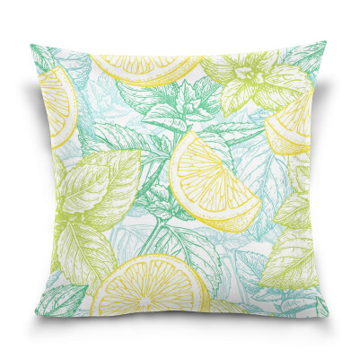 

ALAZA Throw Pillow Cover 16 X 16 inch Christmas Gift Cushion Cover with Lemon Pattern Printed Pillowcase