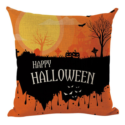 

New Halloween Multi Designs Decorative Throw Pillow Cover Flax Square Pillow Case Witch for Home Bar Halloween Selling Supplies
