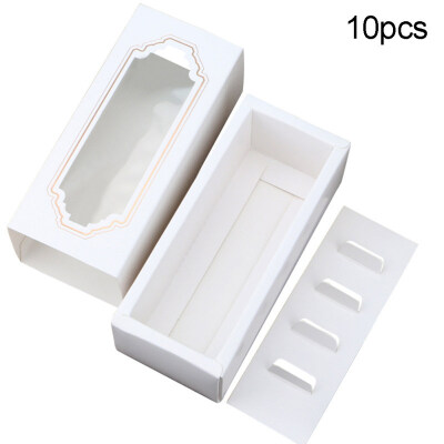 

10Pcs 510 Macaron Container Clear Window Drawer Cookie Cake Dessert Packing